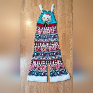 ADULT santa puppy Christmas Pajama Jumpsuit Romper by eyeshadow NWT